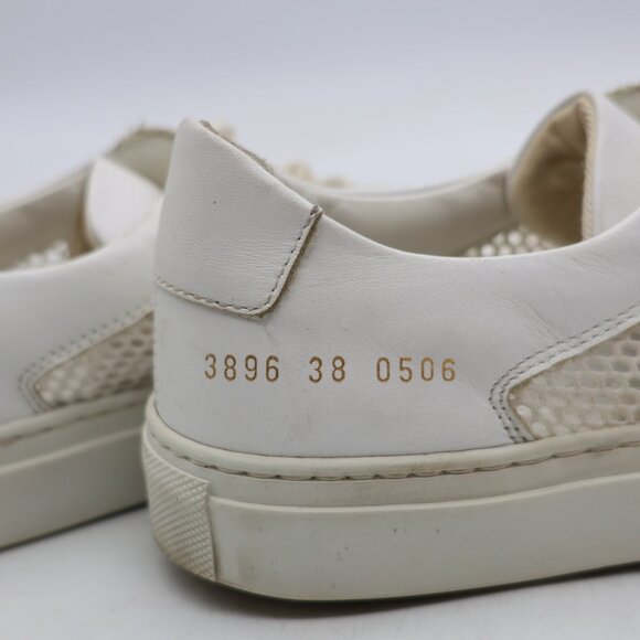 Common Projects Achilles Low Top Sneakers Women's EU 38 White Leather Lace Up - Picture 2 of 11